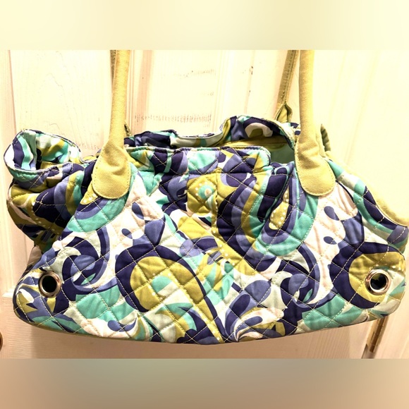 Very Rare and. uniqueQuilted small Dog Carrier, similar to Vera Bradley bags - Picture 1 of 12